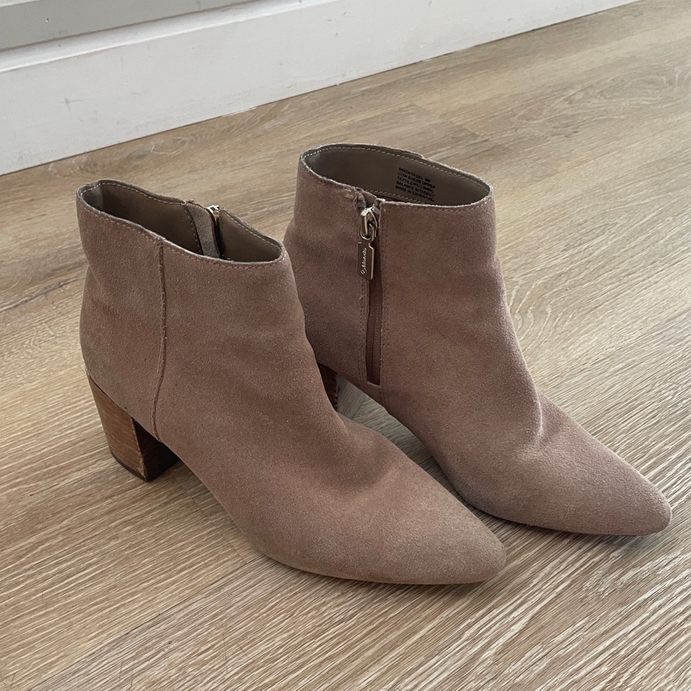Blondo Waterproof Suede Heeled Booties - Size 8